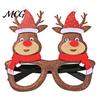 Glitter Christmas Glasses Glasses, Holiday Party Frames, Santa Hat 3D Tree Snowman Bear Funny Eyeglasses for Favors Kids And Adult