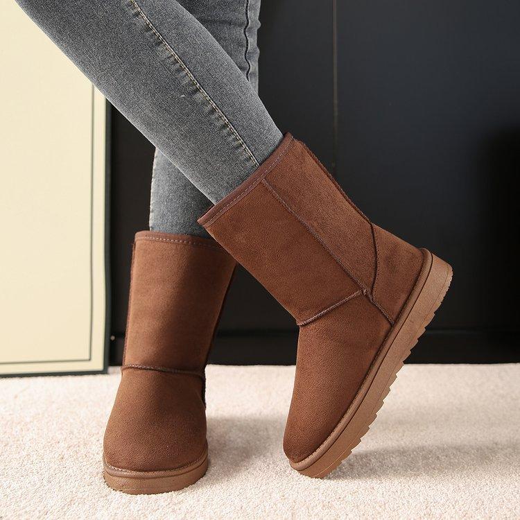 Large size snow boots men's and women's winter velvet thickened high-top versatile warm cotton boots cotton shoes
