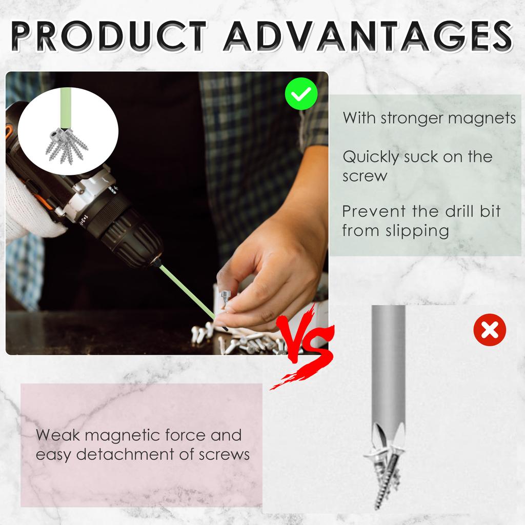 10Pcs 1/4inch S2 Alloy Steel Magnetic Tip Hex Key Drill Bit Set Titanium Coated High Speed Steel Hex Shank Hole Opener