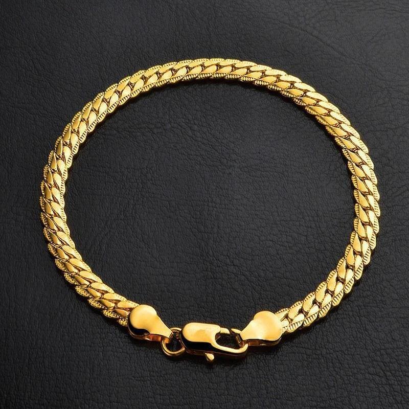 1pcs Bracelet For Men And Women Simple Fashion Style 5mm Lace Copper Side Chain With Lobster Clasp Hand Jewelry