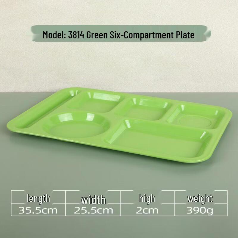 

Rectangular Melamine 5-Compartment Lunch Tray