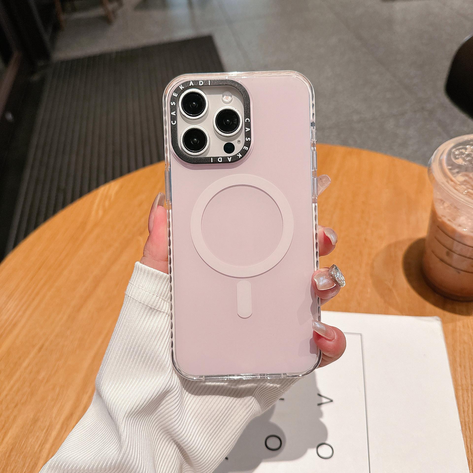 

Для IP16promax Цветной IMD Черная рамка Цвет надписи Полоса Ультратонкий Чехол для мобильного телефона для IP15pro Магнитный чехол For iPhone 16 pro max