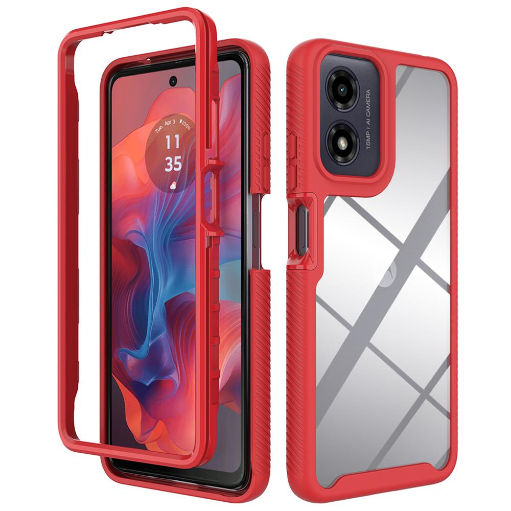 

For Motorola Moto E14 4G/G24 4G/G04 4G/G04s 4G Case Anti-Drop 2-in-1 PC+TPU Phone Cover Red