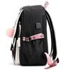 Universal Sport School Backpack with Keychain and USB Black School