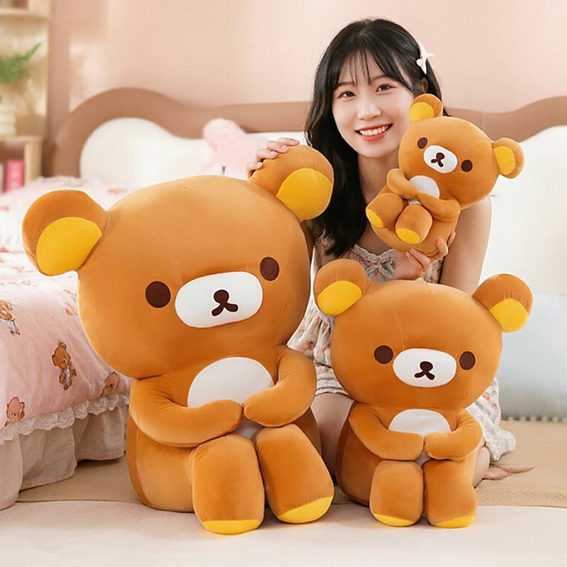 New 28/60cm Rilakkuma Knee Hugging Kawaii Easy Bear Plush Doll Toys Soft Stuffed Pillow Toys Room Sofa Decoration Birthday Gifts