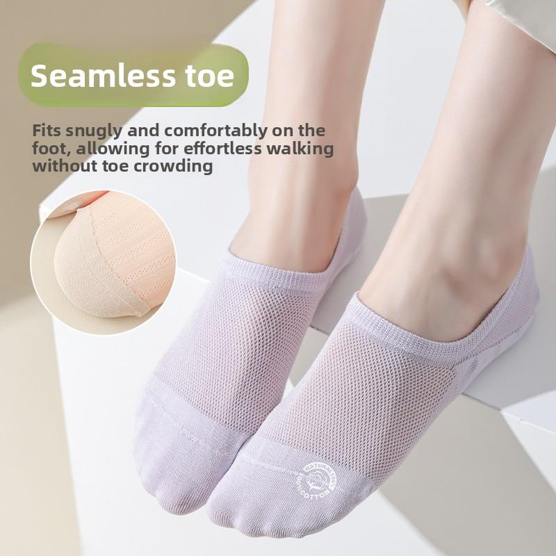 Cotton Socks, Boneless Spring and Summer Mesh Boat Socks, Sweat-absorbing and Breathable, Thin Invisible Summer Socks for Women