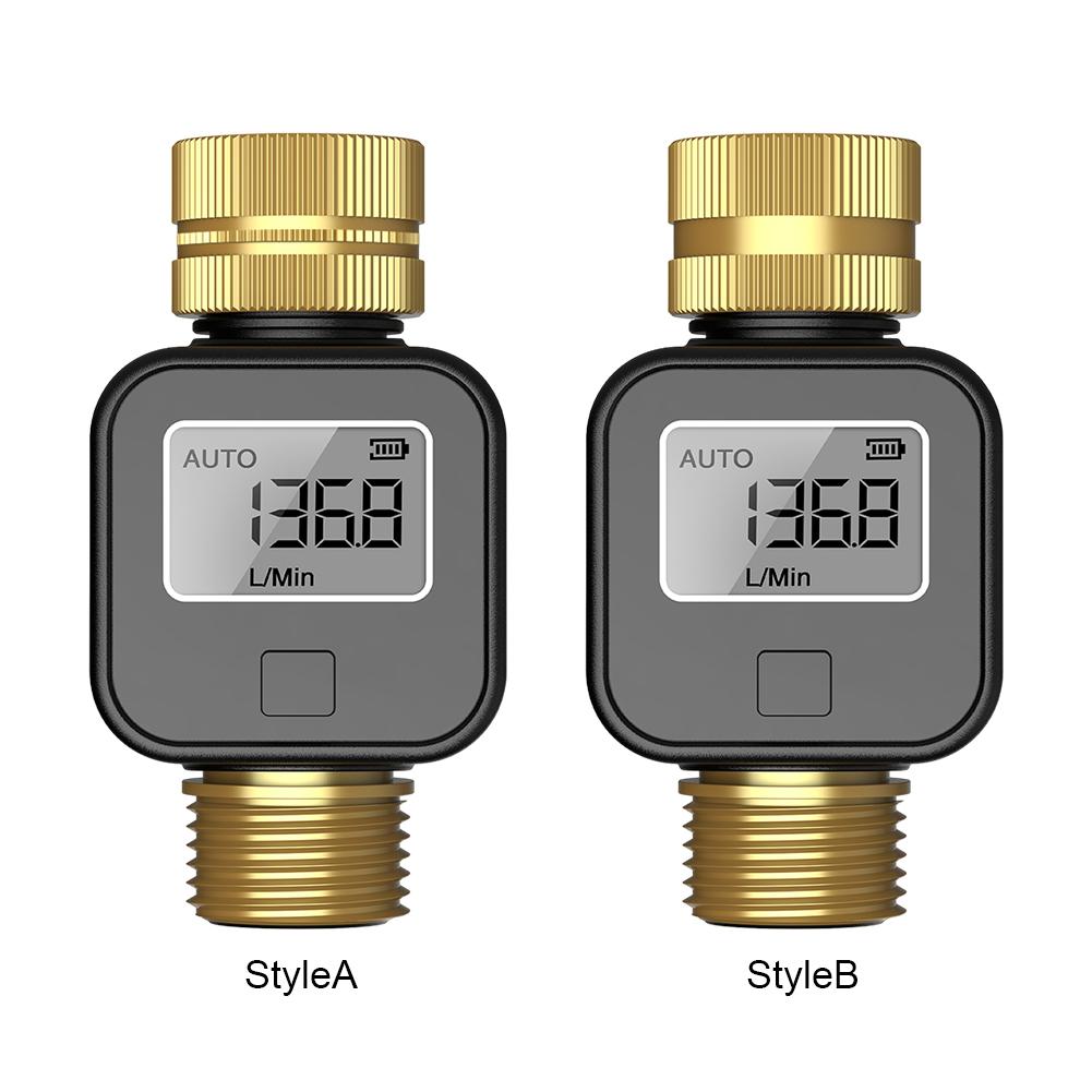Digital Water Flow Meter Brass Inlet Outlet Water Consumption Test Meter Flow Rate Measure Tool for Watering Irrigation Hose