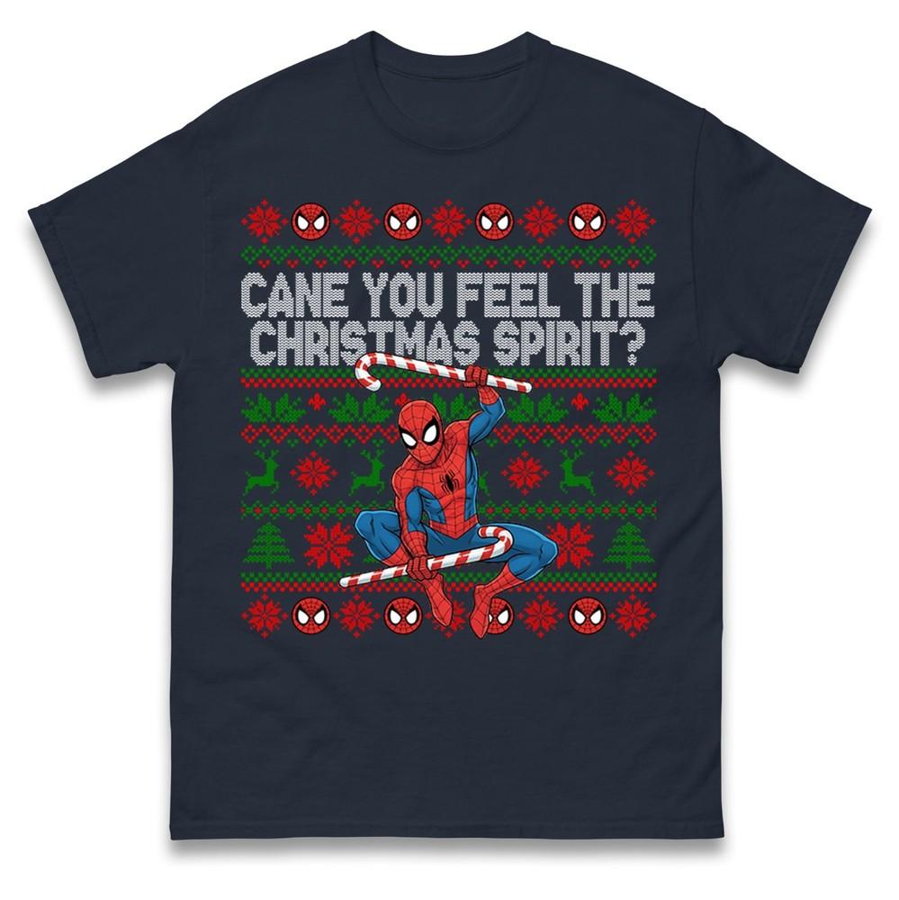 SpiderUnisex Christmas T Shirtcane You Feel The Spirit Of Christmasfunny Xmas Tee S