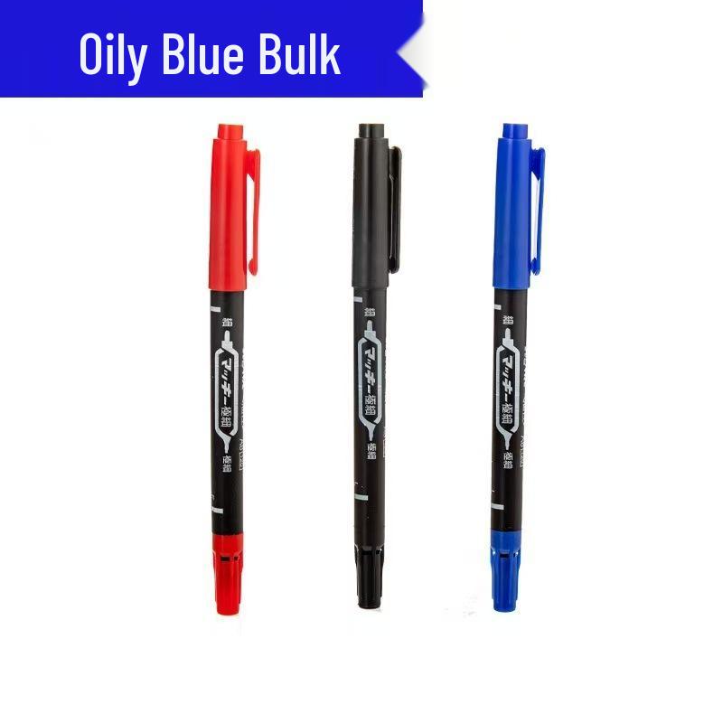Large Capacity Refillable Black Oil-Based Waterproof Marker with Thick Tip for Express Logistics