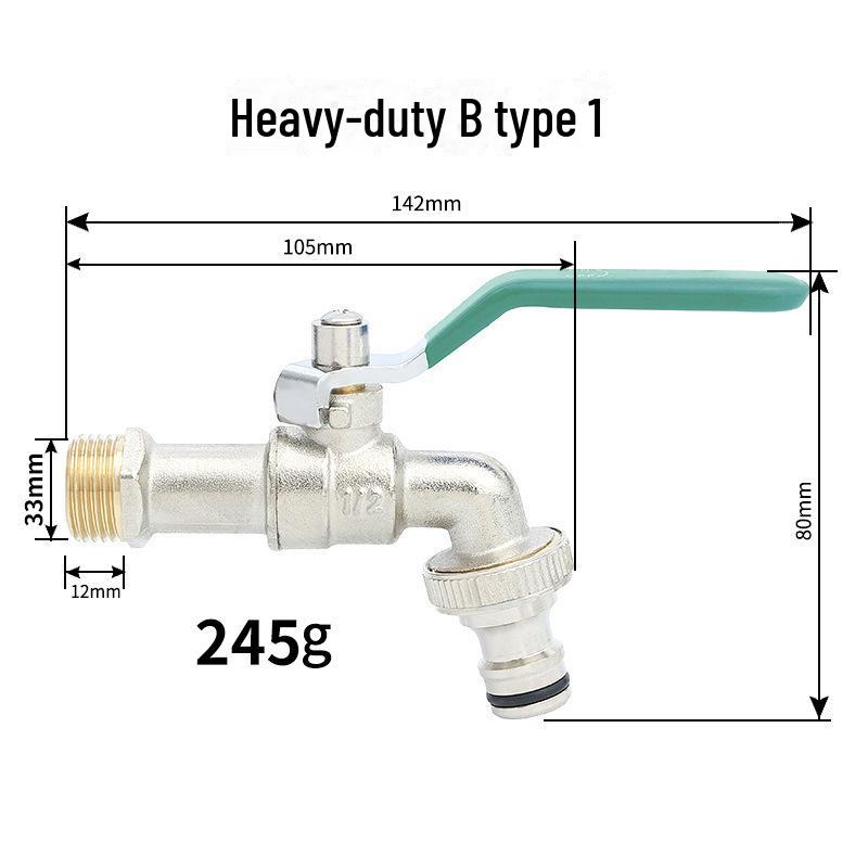 Outdoor Double-Control Brass Faucet for Kitchen and Garden