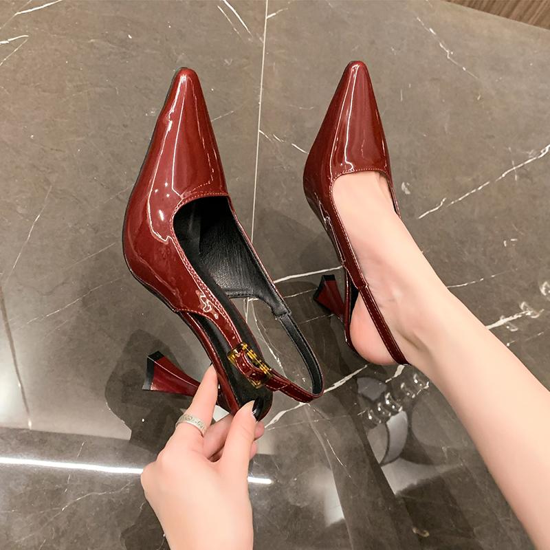 Móda Luxusní Návrhářské Letní Dámské Sandály Módní Špičaté Boty Slingback Dámské Elegantní Vysoký Podpatek Striptérské Sandály