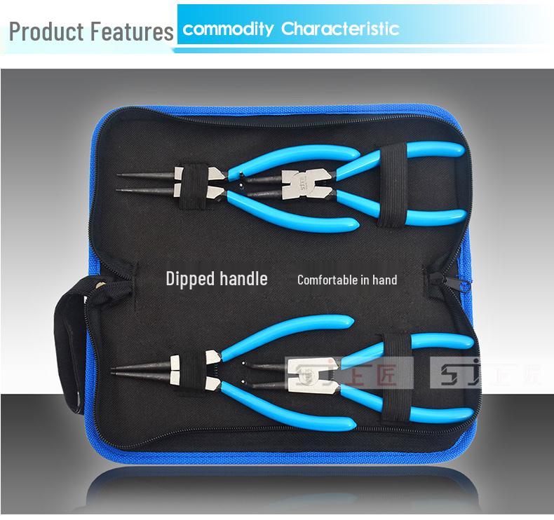 Multifunktions-Sicherungsringzange: Gelbe Sicherungsringzange mit externer/interner Unterstützung, gerade/gebogene Ausführung