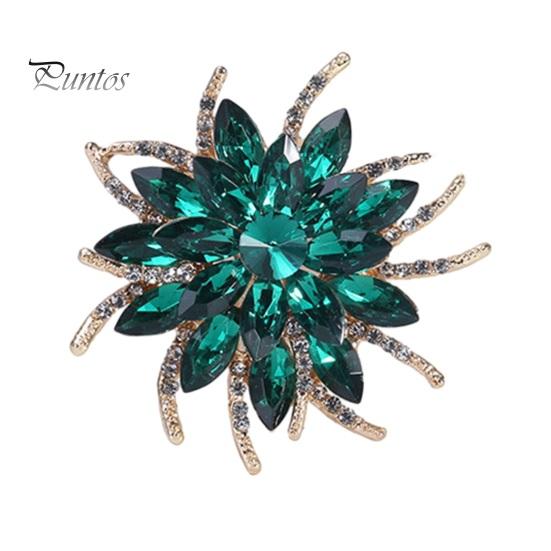 Classic Handmade Colorful Rhinestones Flower Shape Brooch Pin Vintage Hat Scarf Shawl Badge Bridal Gift Dress Accessories