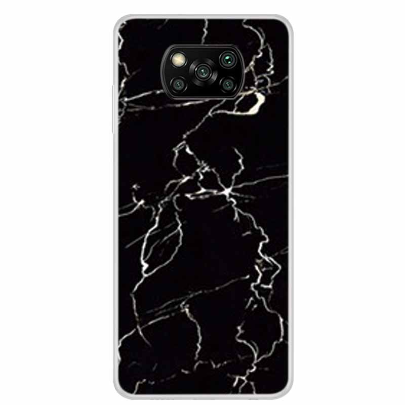 For Poco X3 Pro Case X3 NFC 6.67" Clear Marble Soft TPU Silicone Back Case for Xiaomi Poco X3 NFC Phone Covers Shockproof Fundas