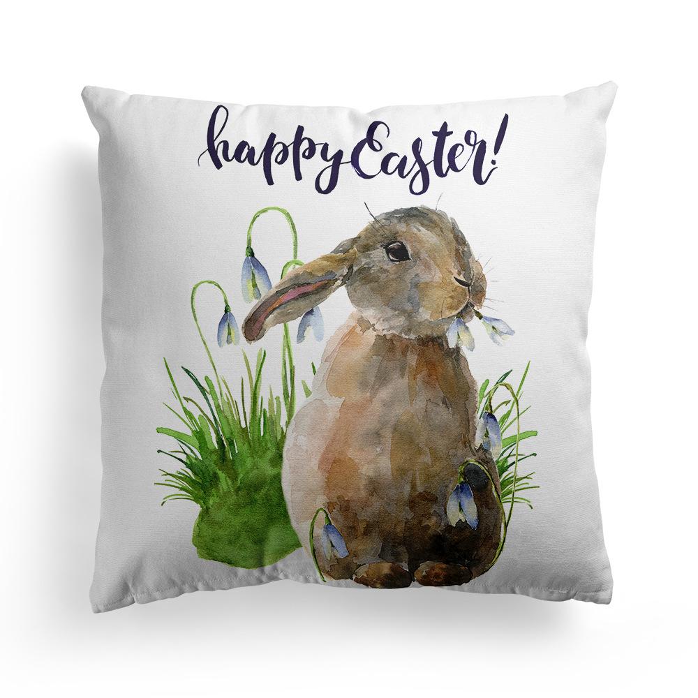 

Пасхальная наволочка Скандинавский фестиваль Кролик Цветы Гирлянда Дом Персиковый Кожа Бархат Подушка Наволочка 45 * 45Cm (without pillow core)