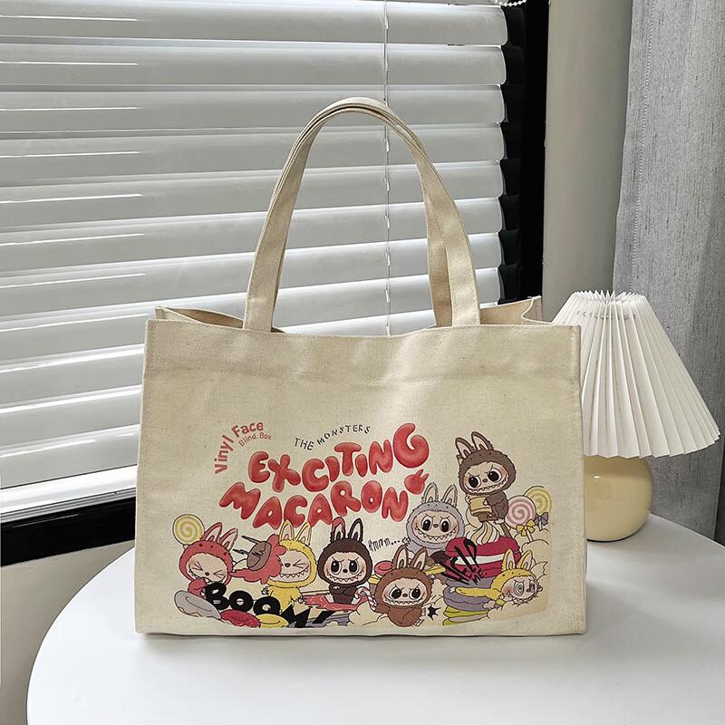 Labubu Cartoon Canvas Tote Bag 39*10*28cm