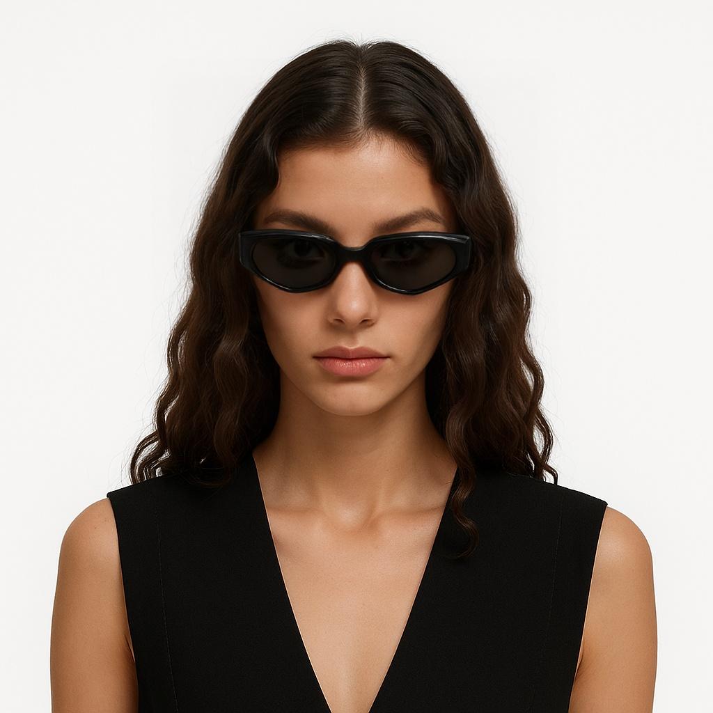 Gentle Monster X Maison Margiela Collaboration Full Frame Design Acetate Cat Eye Sunglasses Unisex sunglasses Black MM205-01