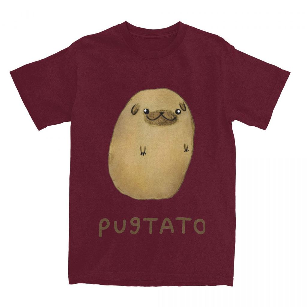 Cute Potato Pug Men Women T Shirt Kawaii Pet Dog Puppy Pugs  Novelty Tee Shirt T-Shirts Pure Cotton Gift Idea Clothing