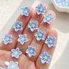 50pcs Resin Mini Colorful Lily Flowers Nail Art Flat Back Rhinestone Bead Scrapbook DIY Manicures Applique Accessories Crafts