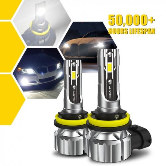 AUXITO H11 H9 H8 LED Headlights Kit Low Beam Bulb Super Bright 6500K Xenon White