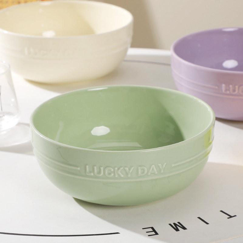 Nordic Style 8-Inch Thickened Ceramic Soup & Noodle Bowl - Large Capacity, 2024 New Design