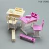1Set 1/12 Mini Desk Chair Model Set Dollhouse School Supplies Simulation Dollhouse Decoration Micro Scene Construction Props