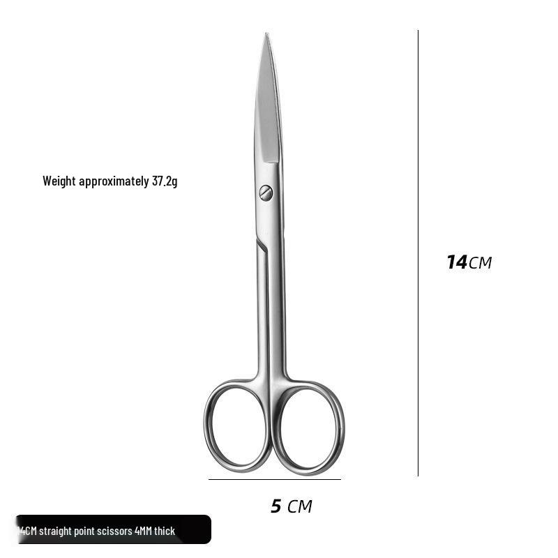 420 Stainless Steel Multi-Purpose Scissors: Large Curved, Straight, Round Tip for Surgical, Beauty, Nose Hair, Eyelid, and Teaching Use.