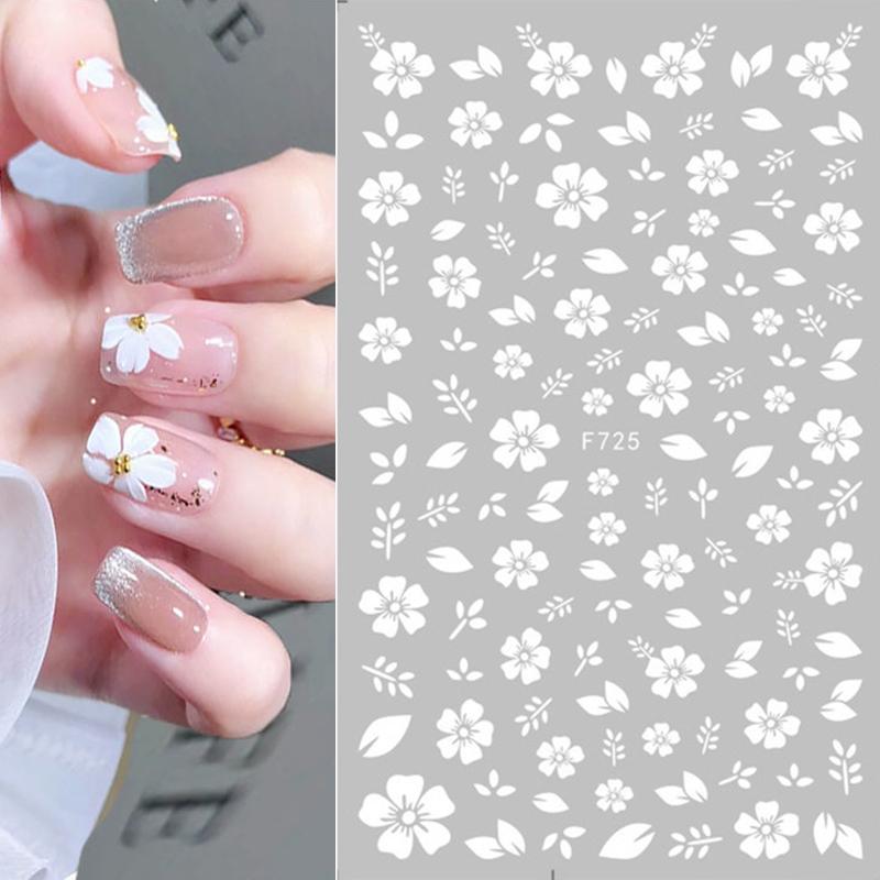 1PCS Sakura Nail Stickers Dandelion Nail Art Decoration Nail Decals Tulip Self-adhesive Flowers Stickers Press On Nails Stickers