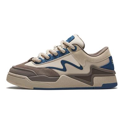 Aojie S Confortável Versátil Antiderrapante Resistente ao Desgaste Absorção de Choque Tênis de Skate Baixo Masculino Tênis Bege Marrom Azul 112448081-3