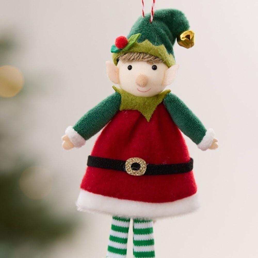 Stuffed Hanging Bell Elf Boy Girl Elf Plush Doll Party Supplies Christmas Elf Doll  Kids Gifts