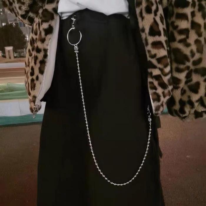 

Earth Cool Beaded Hip Hop Waist Chain - Titanium Steel Street Style for Couples