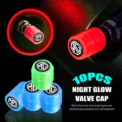 For MG Luminous Tire Valve Cap Car Wheel Hub Glowing Cover Auto Accessories RX5 RX8 350 550 6 3 5 7 ZR ZS HS GS GT Hector XX333