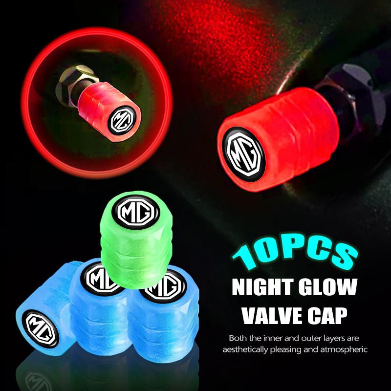 For MG Luminous Tire Valve Cap Car Wheel Hub Glowing Cover Auto Accessories RX5 RX8 350 550 6 3 5 7 ZR ZS HS GS GT Hector wue1
