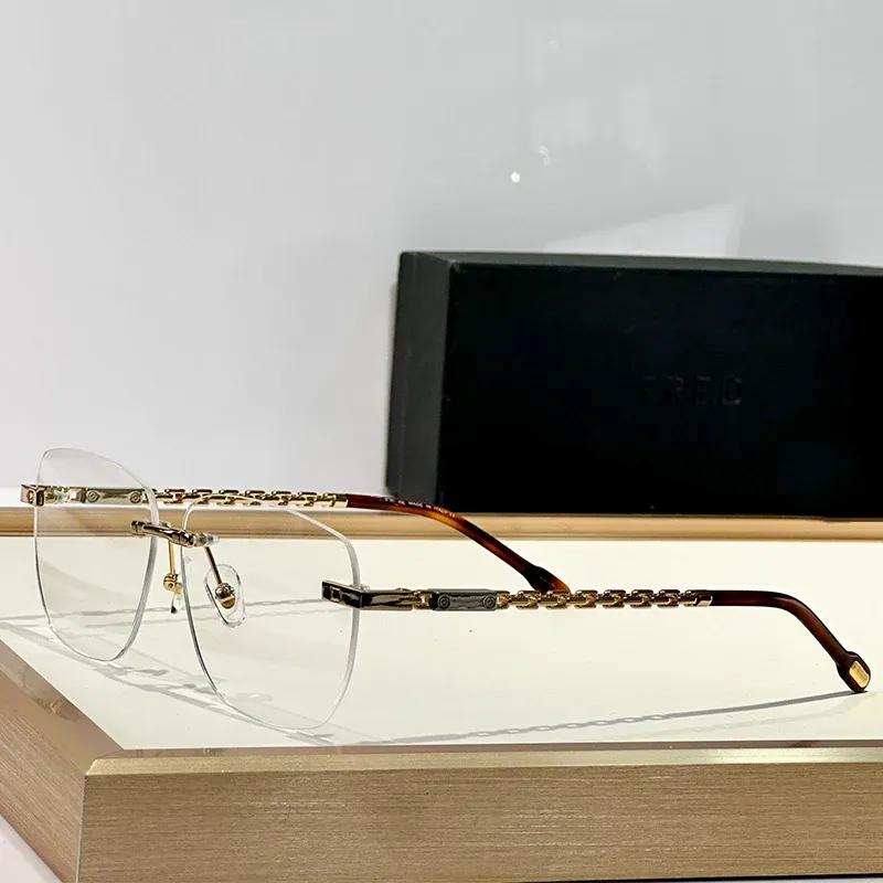 Ins 50059U Rimless Alloy Glasses Men and Women High Quality Brand Designer New Fashion Optical Prescription Retro Eyewear 2025