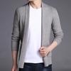 Men Sweater Coat Solid Color Soft Warm Breathable Stretchy Open Stitch Cardigan Long Sleeves Turn-down Collar Sweater Jacket Men Clothes