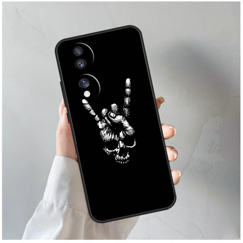 Rock Roll Skull Case For Huawei Honor X8 X8a X9a 50 70 Magic5 Lite P20 P30 P40 P50 P60 Pro P Smart Z Cover