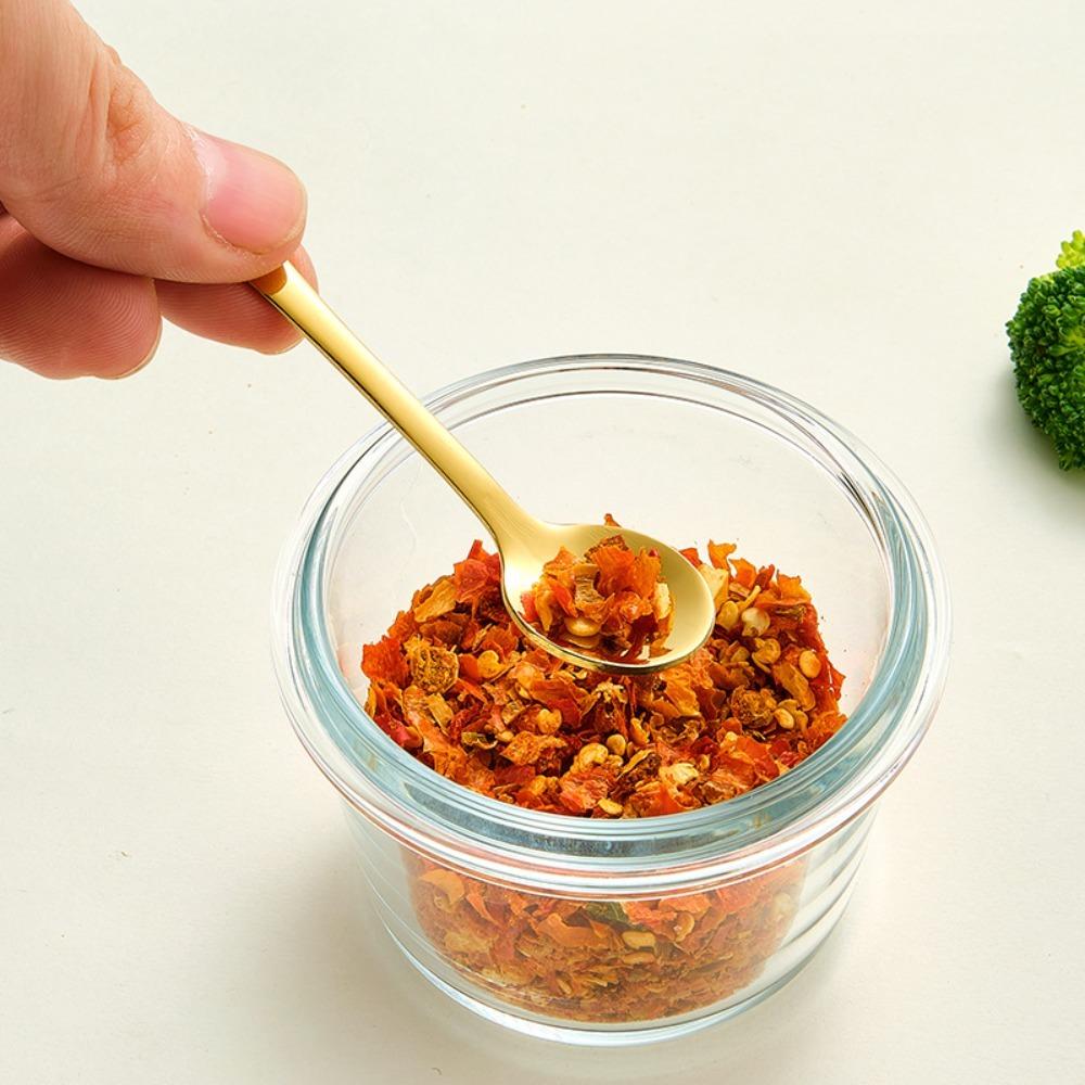 10pcs Portable Stainless Steel Tiny Spoon Durable Smooth Surface Mini Coffee Spoon Rust-proof Seasoning Spoon Jam