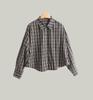 Women's Retro Plaid Color Block Button-Down Long Sleeve Shirt - 2025 Autumn/Winter Loose Fit Slimming Casual Top