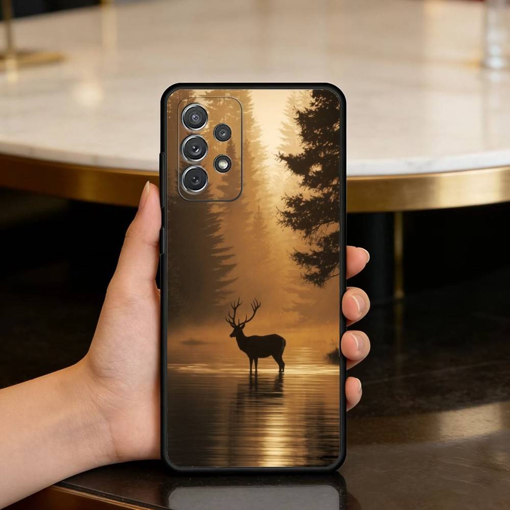 D-Deer-ER Phone Case For Samsung Galaxy A73,A72,A71,A70,A53,A52,A51,Soft Silicone Black Cover