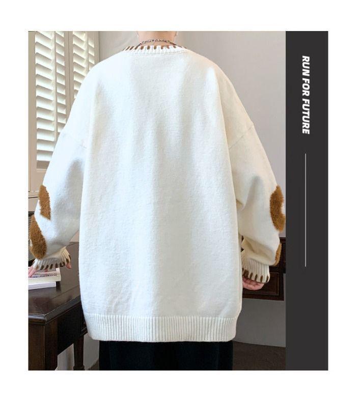 Men's Imitation Mink Sweater - Long Sleeve Knit for Teens