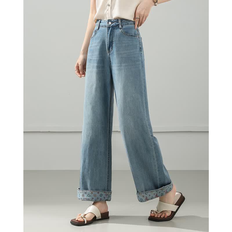 TERRE BLEUE Women s Loose Straight Wide-Leg Jeans 30