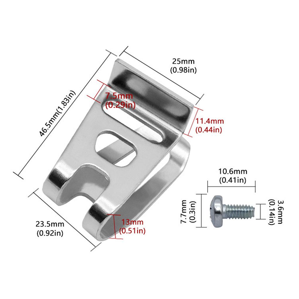 10pieces Silver Stainless Steel Drill Clip For 10pcs Replacement Belt Hook Clip Belt Clip