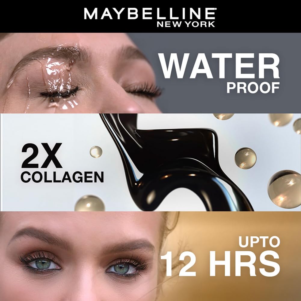 Maybelline New York Volumizing & Lengthening Mascara Waterproof Black 10ml Dramatic Eye Lash Makeup