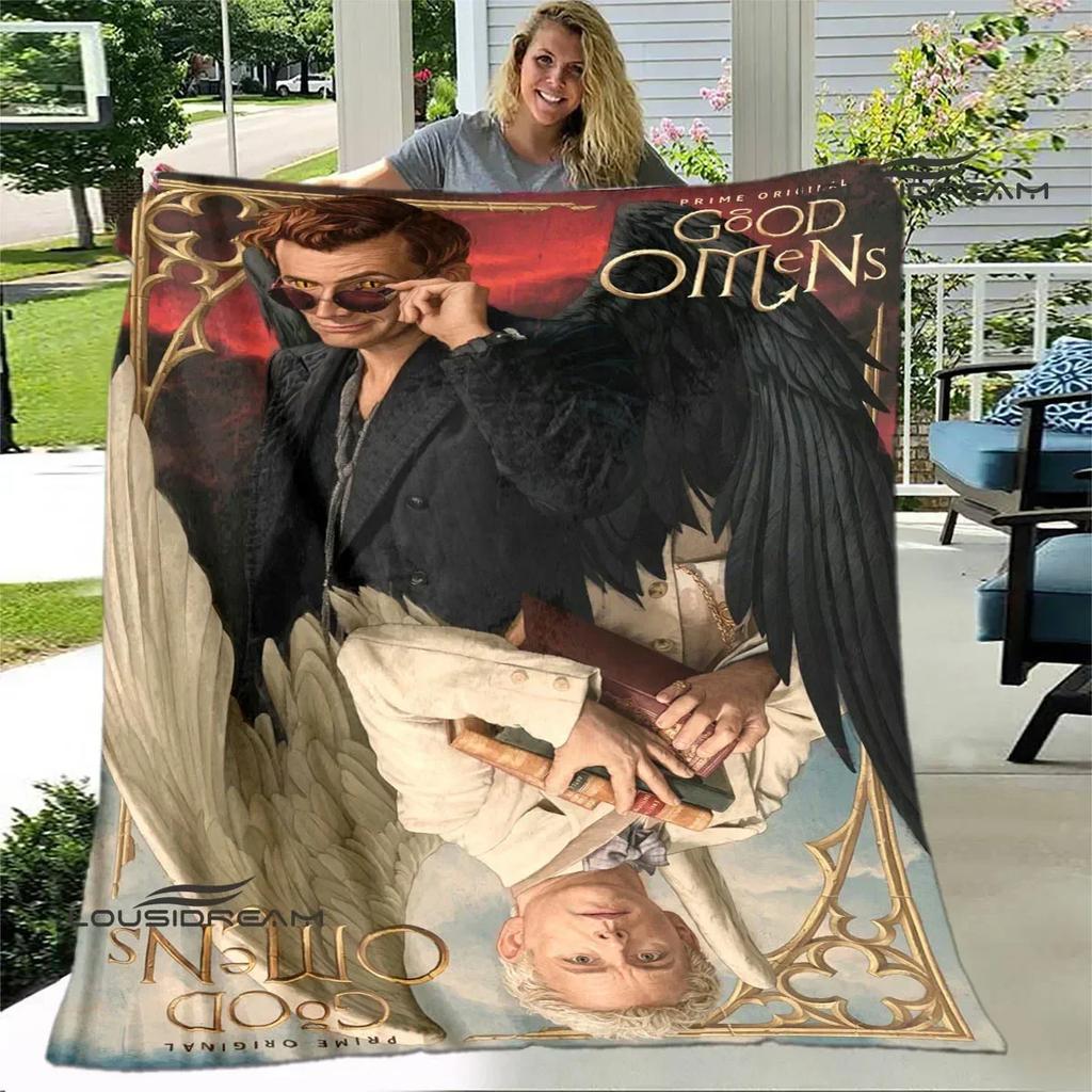 Good Omens Film Gedruckte Decke Kinder Warme Decke Flanell Weiche Bequeme Decke Haus Reise Decke Geburtstagsgeschenk