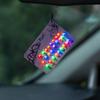 LED Card Down LED Car Ornament Glowing Pendant Light Novelty Upside Warning Keychain for Rearview Decor