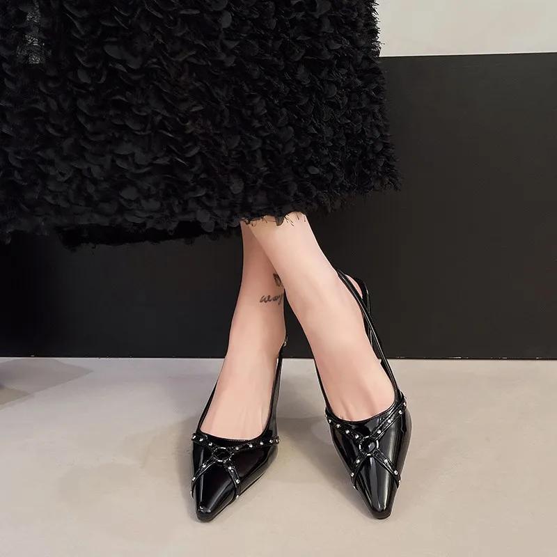 

Fashion Pointed Toe Women Sandals Sexy High Heels Shoes Luxury New Slippers 2025 Summer Brand Slingback Pumps Fashion Mujer De Zapatos 42