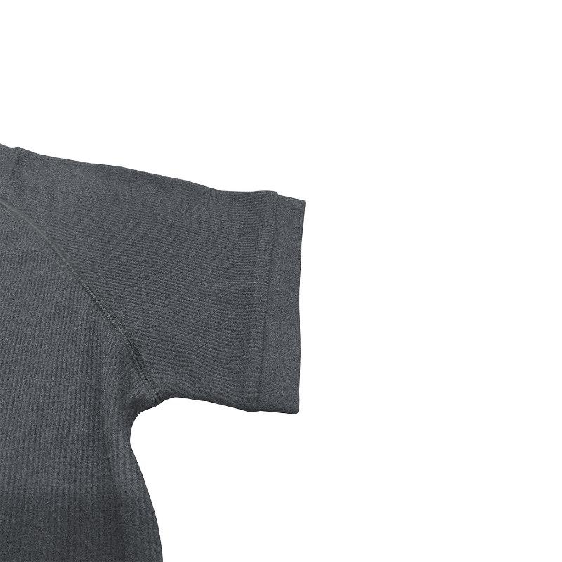 Men Solid Waffle Crew Neck Short Sleeve Loose Casual T Shirt