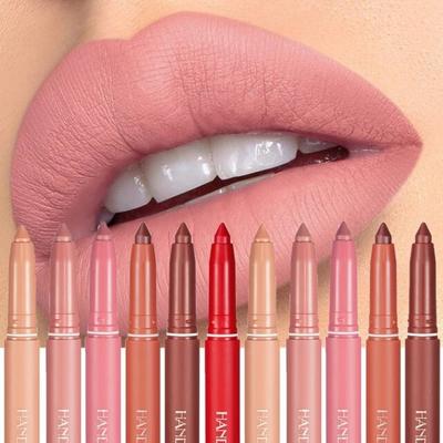 Lip Palette Nude Pink Matte Lipstick Pen Pevný lesk na rty Voděodolný s dlouhou výdrží 12 barev, náhodná barva 1ks, 1ks, 10.Náhodná barva 1ks