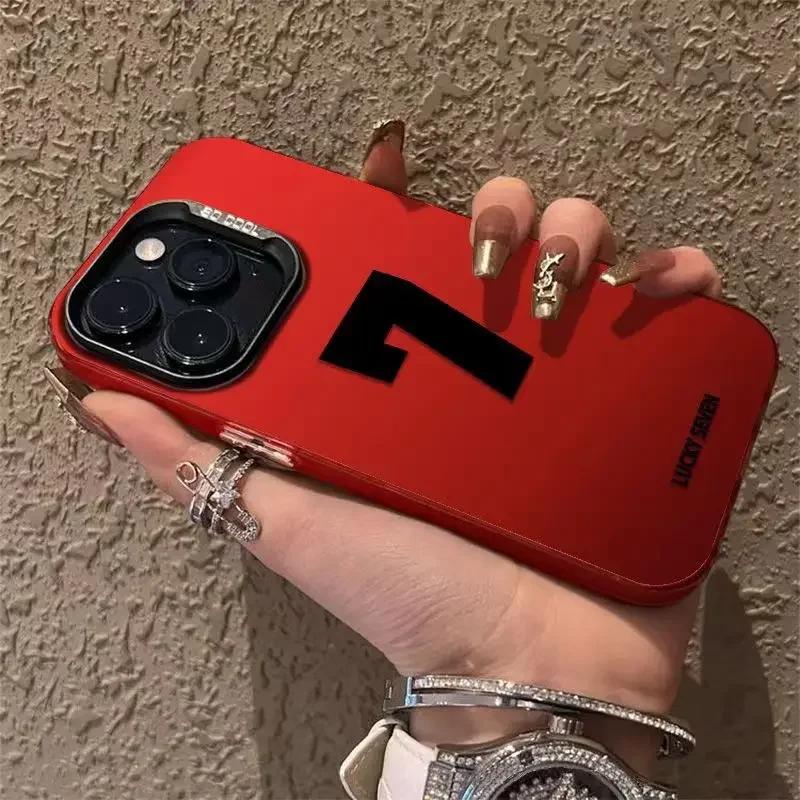 7 Basketball Jersey Number Pattern Phone Case For iPhone 15 14 13 12 11 Pro Max XS X XR 7 8 Plus Colored Silver Plated Cover