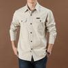 Men's Plus Size Casual Long-Sleeve Cotton Shirt - Spring/Autumn 2026 Collection